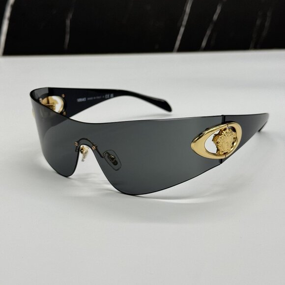 NEW VERSACE VE2280 1002/87 UNISEX BLACK VERSACE SUNGLASSES VE2280 100287 - Picture 3 of 12